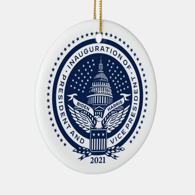Biden Harris President Inaugural Logo Inauguration Ceramic Ornament (Right)