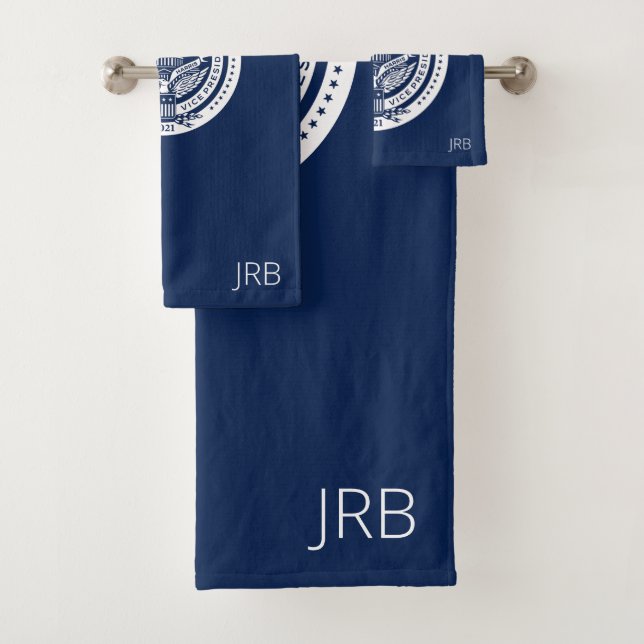 Biden Harris Presidential Inauguration Monogrammed Bath Towel Set (Insitu)