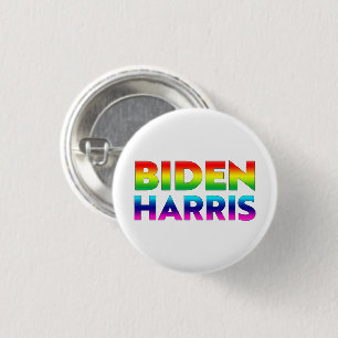 Biden Harris - Pride rainbow colours letters 1 Inch Round Button
