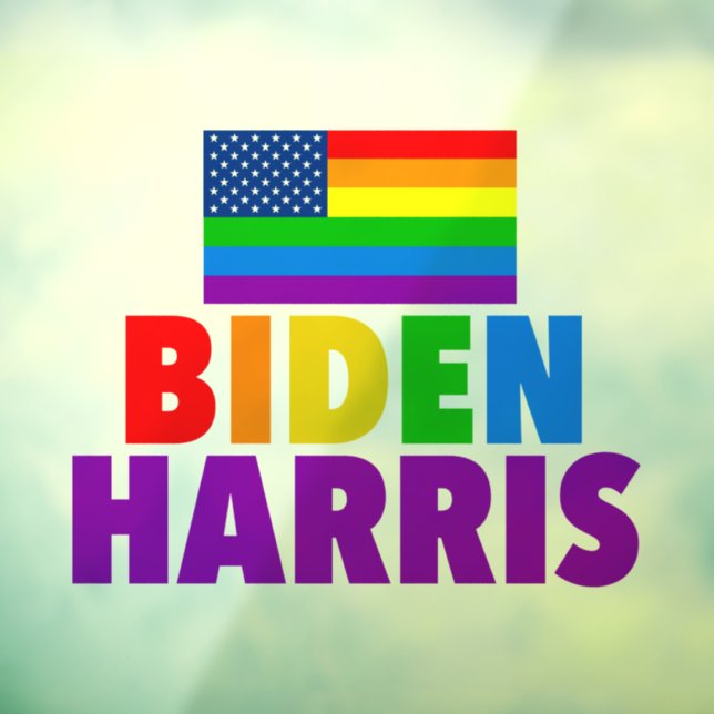 Biden Harris Rainbow American Flag LGBT Custom Window Cling (Sheet 3)