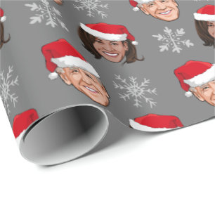 Biden Harris Santa Hat Pattern Wrapping Paper