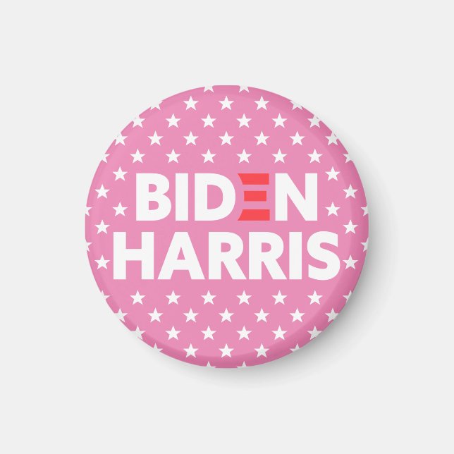 Biden / Harris Stars Pattern Pink Magnet (Front)