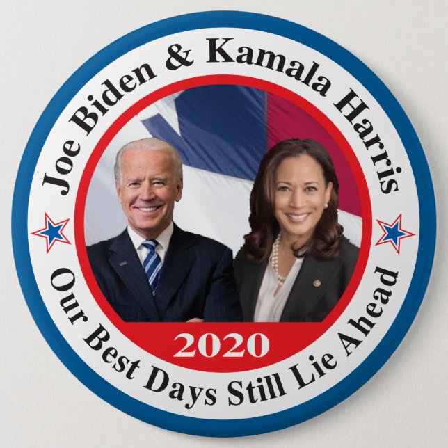 biden harris stuff 6 inch round button (Front)