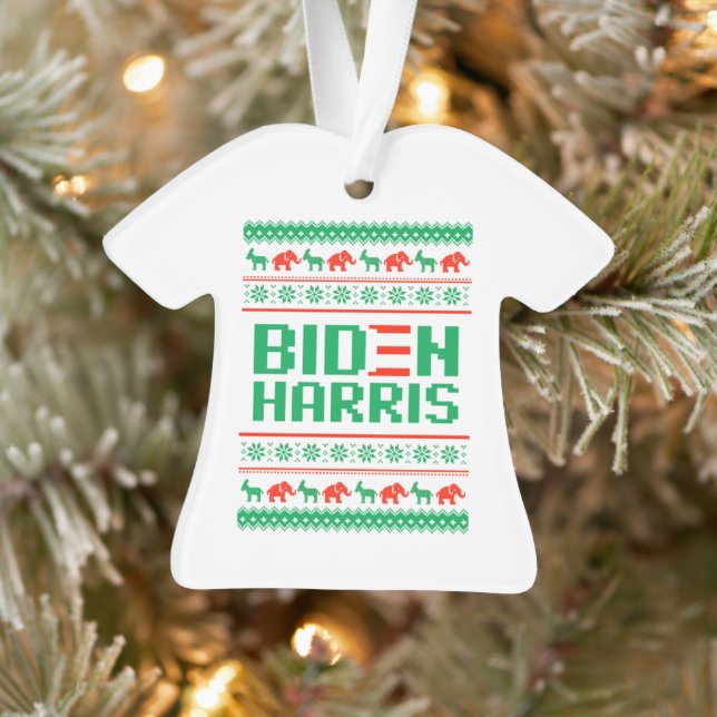 BIDEN HARRIS UGLY CHRISTMAS SWEATER (Green) Ornament (Tree)