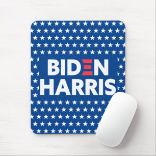 Biden Harris White Stars Pattern Blue Mouse Pad
