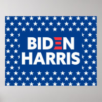 Biden / Harris White Stars Pattern Blue