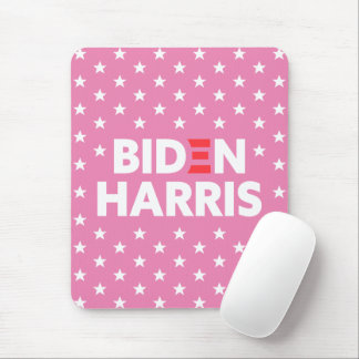 Biden Harris White Stars Pattern Pink Mouse Pad