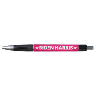 Biden Harris White Stars Red Pink Custom Color Pen
