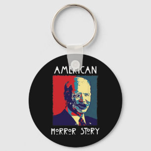 Biden Horror American Zombie Story Halloween Retro Keychain