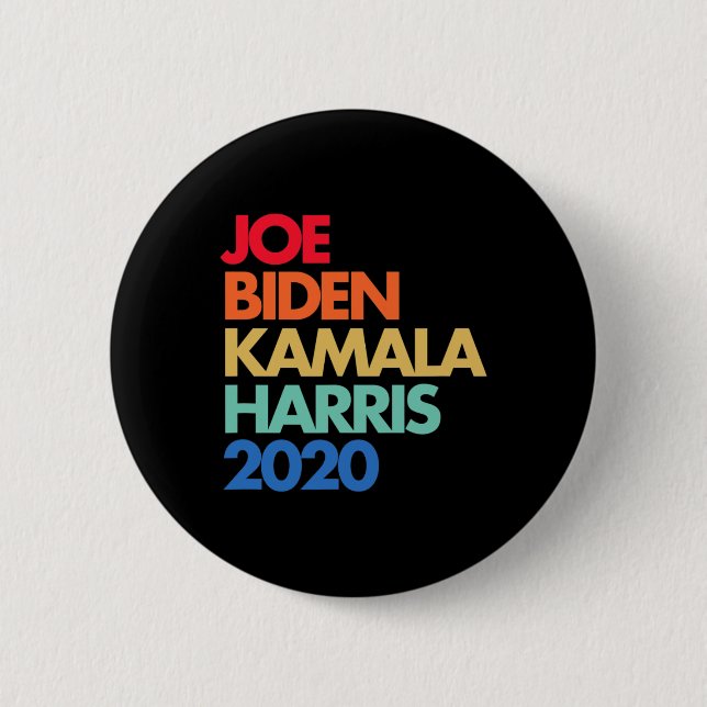 Biden Inauguration 2021 Kamala Harris 2020 Rainbow 2 Inch Round Button (Front)