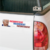 Biden Incompetent Incoherent Incontinent Bumper Sticker (On Truck)