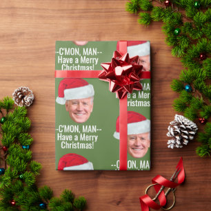 Biden - Joe Santa Hat - C'mon Man Wrapping Paper