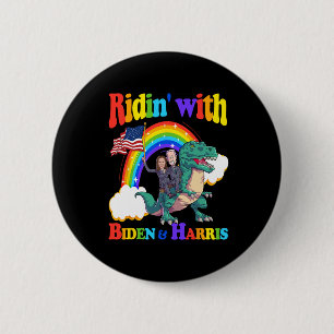 Biden Kamala Harris Shirt Toddler Kids Dinosaur T- 2 Inch Round Button
