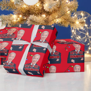 BIDEN LET'S GO BRANDON CHRISTMAS WRAPPING PAPER