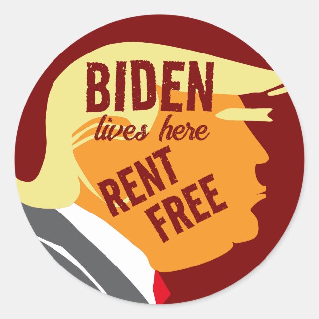 Biden Lives In Trump's Head Classic Round Sticker (Front)