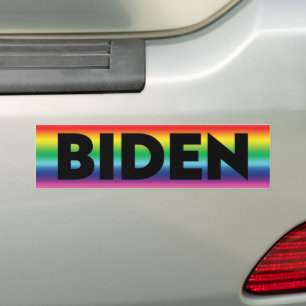 Biden pride rainbow gradient colours lgbtq flag bumper sticker