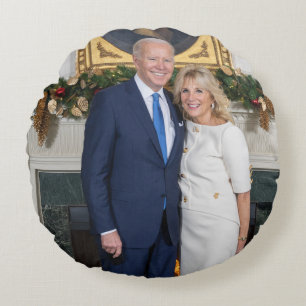Biden State of the Christmas Union Address   Round Pillow