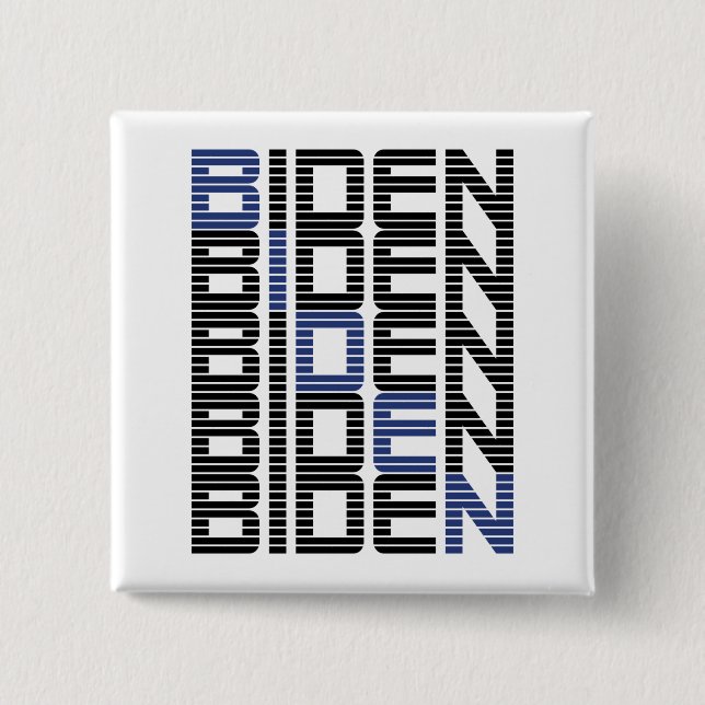 BIDEN text stacks 2 Inch Square Button (Front)
