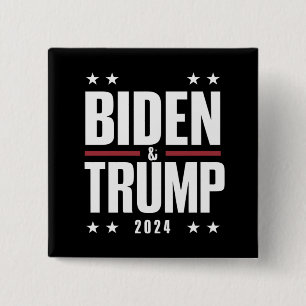 Biden Trump 2024 Funny Election Presidential VP 2 Inch Square Button