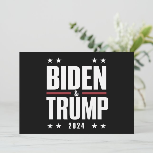 Biden Trump 2024 Funny Election Presidential VP Invitation (Standing Front)