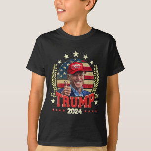 Biden Wearing Trump Red Hat Shirt Funny Trump 2024