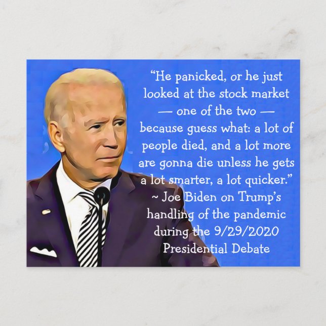 Biden's Quotes on Trump's Push for Violence Postcard (Front)