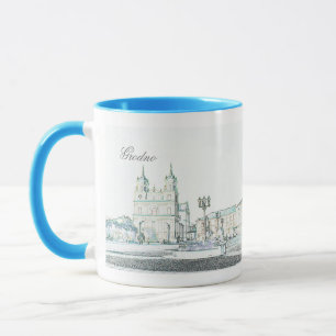 Biélorussie Б л р е у с Grodno Hrodna Sketch Mug C