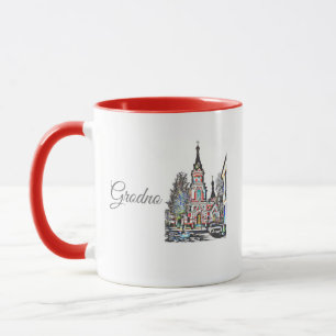 Biélorussie Б л р е у с Grodno Hrodna Sketch Mug C