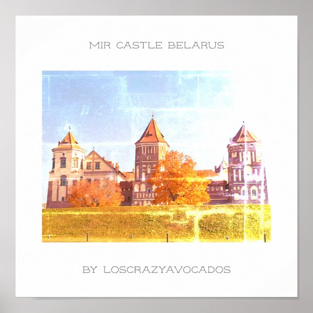Biélorussie Mir Castle Architecture Nature Poster (Devant)