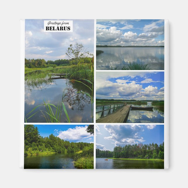 Biélorussie Salutations Nature Lac Magnet (Devant)