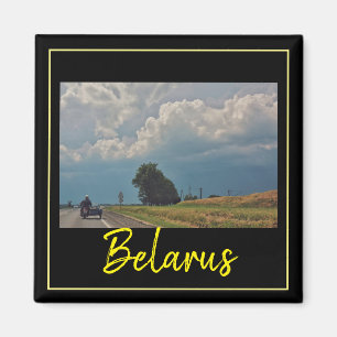 Biélorussie Travel Biker Road Paysage Magnet