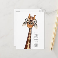 Bien Fait ! Carte postale - Giraffe Studieuse