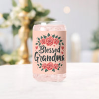 Bienheureuse Grand-mère Florale Vintage Rose Typog