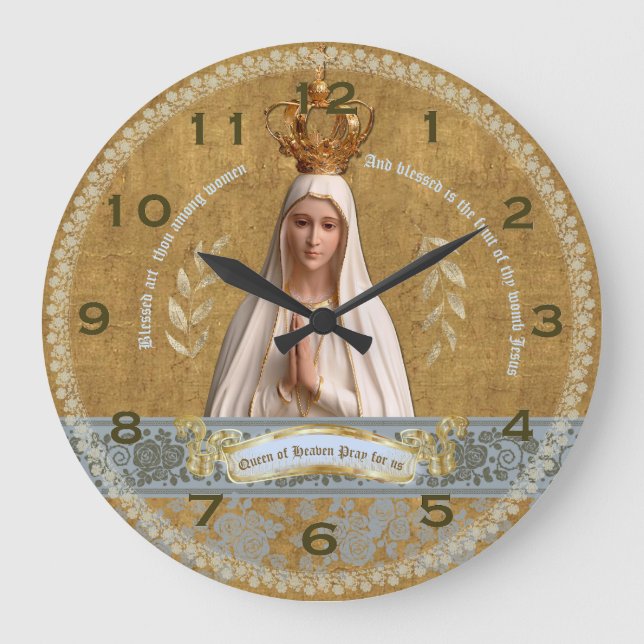 Bienheureuse Mère Notre Dame de Fatima Horloge mur (Recto)