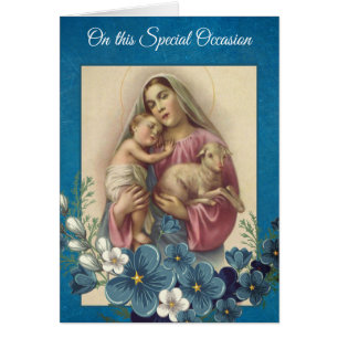 Bienheureuse Vierge Marie Bébé Jésus Fleurs d'agne
