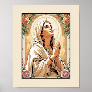 Bienheureuse Vierge Marie en prière - Poster catho
