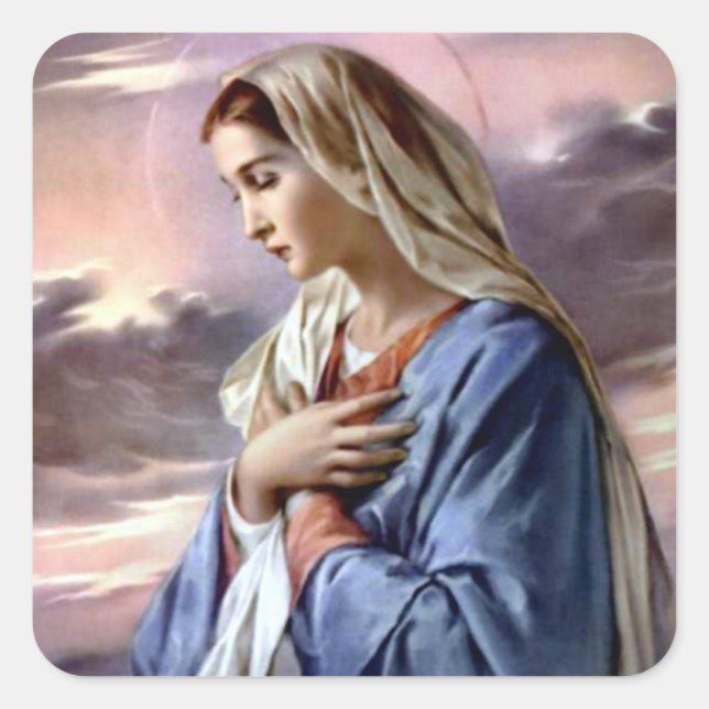 Bienheureuse Vierge Marie - Sticker Carré Mère de  (Devant)