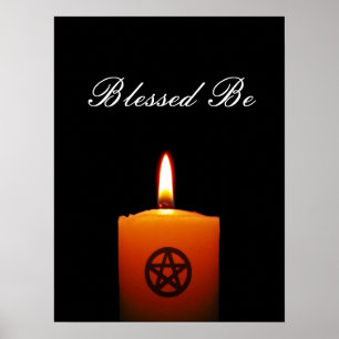 Bienheureux Be Pagan Candle avec Poster Pentacle