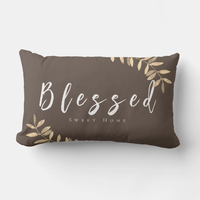 Bienheureux Brown Lumber Coussin (Recto)