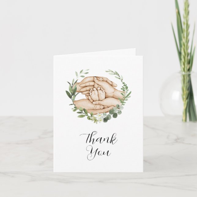 Bienheureux Carte de remerciements de Baby shower" (Devant)
