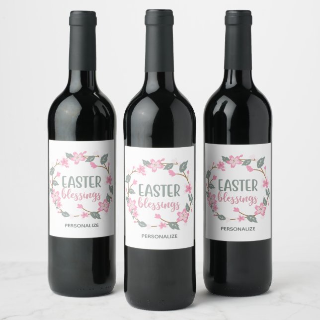 Bienheureux de Pâques Étiquette de bouteille de vi (Bouteilles)