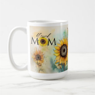 Bienheureux maman Sunflower Mug Cadeau, Mère maman