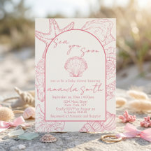 Bientôt à la mer Invitation Baby Shower Thème Mari