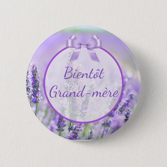 Bientôt Grand-mère Baby Shower Button (Front)