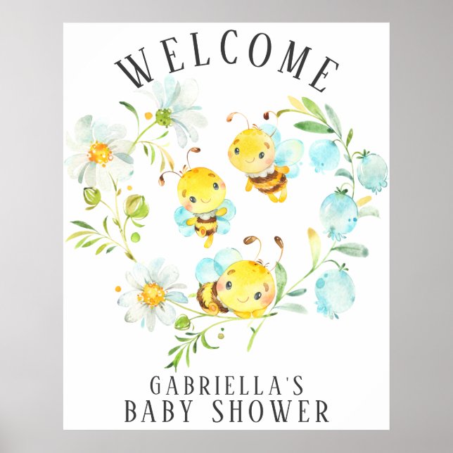 Bientôt la Famille d'abeilles de 3 Poster Baby sho (Devant)