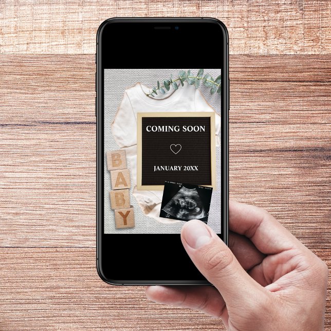 Bientôt Sonogramme Photo Faire-part de grossesse (coming soon photo pregnancy announcement digital pregnancy reveal sonogram ultrasound photo)