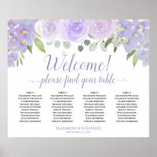 Bienvenue ! 4 Tableau Plat Violet Roses Tableau de