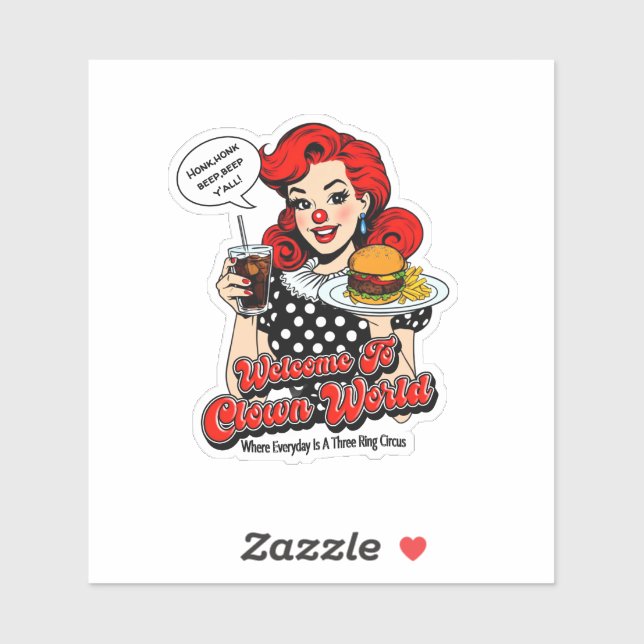 Bienvenue À Clown World Custom-Cut Vinyl Sticker (Feuille)