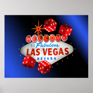 Bienvenue à Fabulous Las Vegas Blue Glow Poster