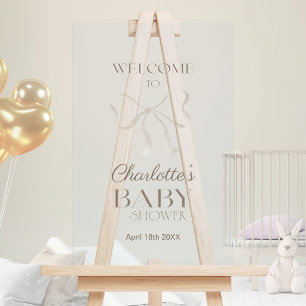 Bienvenue à la Baby Shower Bleu Poussiéreux Clair